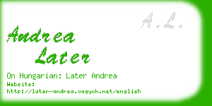 andrea later business card